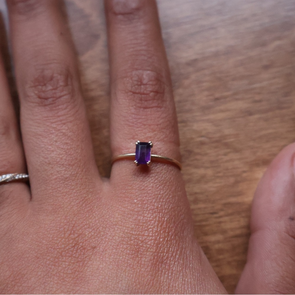 Local Eclectic Baguette ring- 9k gold